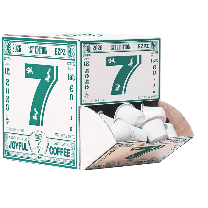 EZPZ coffee capsule dispenser box with pods visible